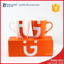 fine porcelain cute couple coffee mug design / ceramic interesting couple mugs with gift box